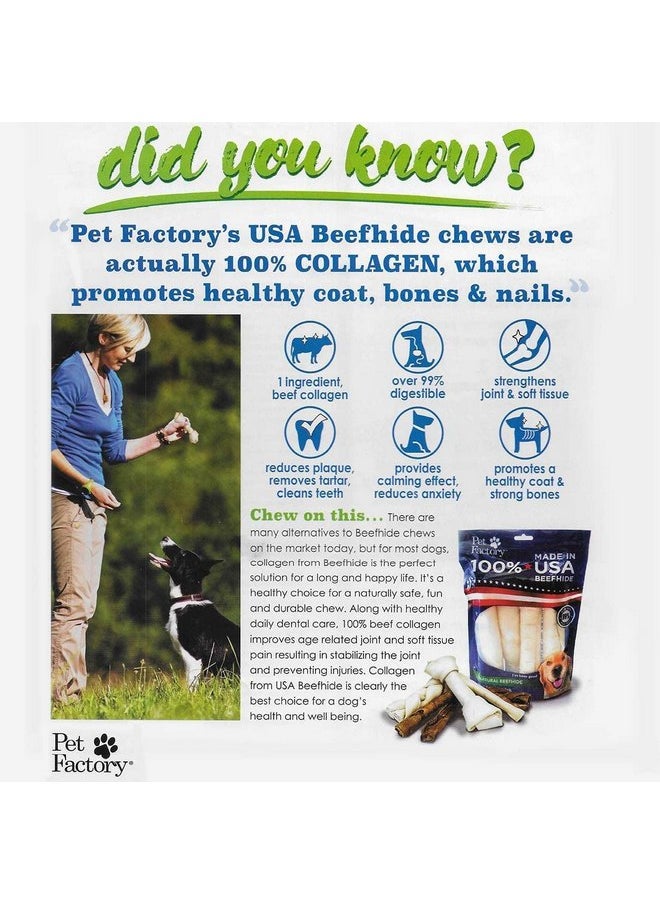 بيت فاكتوري حلوى مضغ للكلاب من Pet Factory American Beefhide مقاس 5 بوصات - نكهة طبيعية، 1 رطل  - Image 4