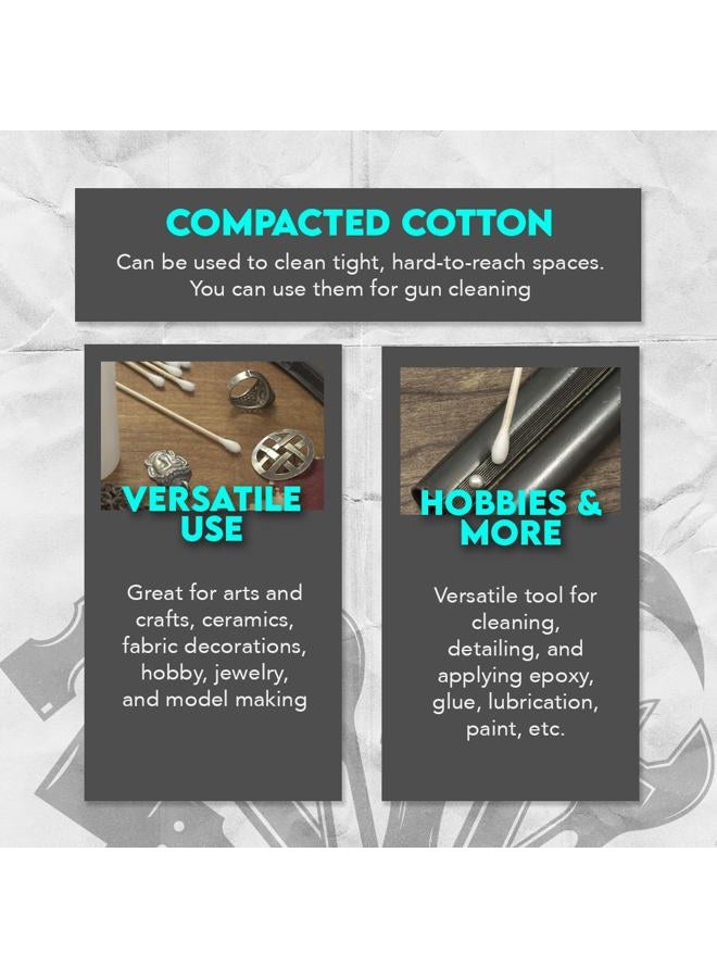 SE 6" Cotton Swabs with Wooden Handles (5 Pack of 100) - CS100-6-5 - Image 2