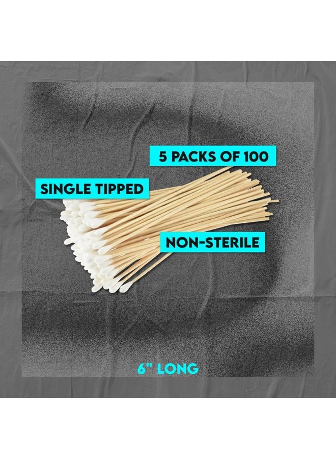 SE 6" Cotton Swabs with Wooden Handles (5 Pack of 100) - CS100-6-5 - Image 5