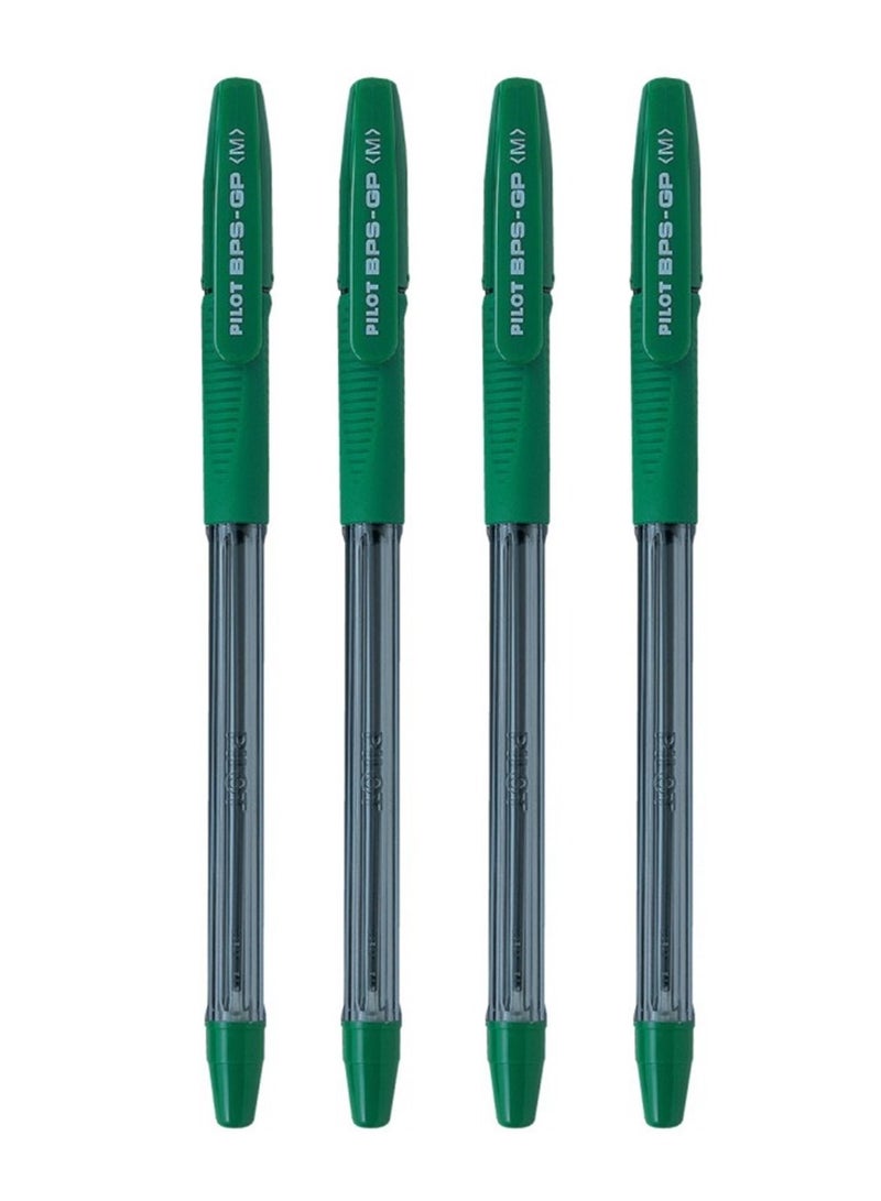 PILOT 4-Piece Ballpoint Pen Medium Tip Green Ink - Image 1