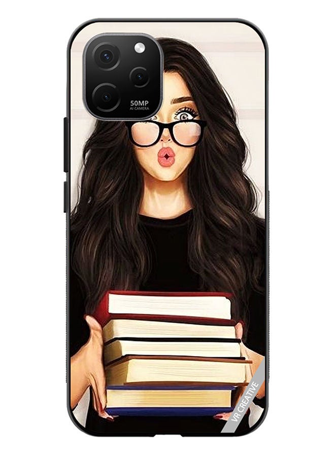 VR CREATIVE Protective Case Cover For Huawei Nova Y61 Girl With Books Shocked Design Multicolour - Image 1