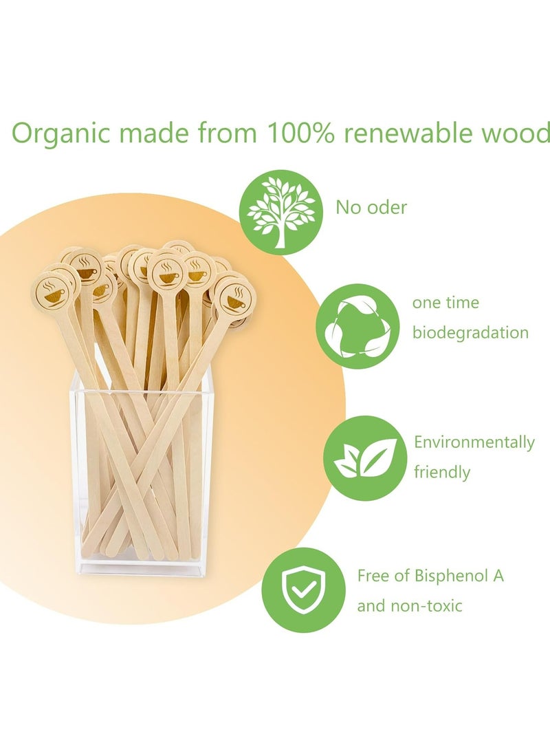 Oasisgalore 5.9inch Wooden Coffee Stirrers with Round Ends, 100 Count Disposable Stir Sticks for Coffee & Cocktails, Wooden Beverage Mixer with Smooth Ends, Drink Sticks  - Image 4