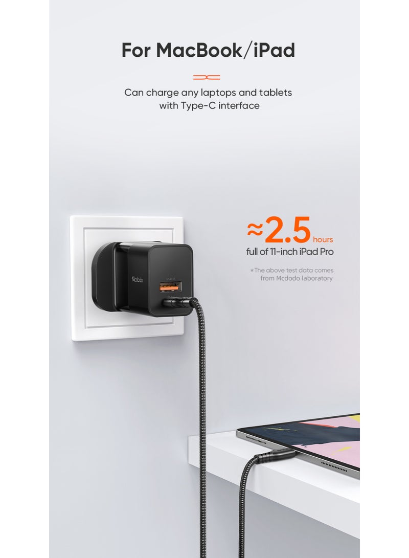 مكدودو Mcdodo شاحن سريع 33 واط مزدوج المنفذ (USB-C PD + USB-A) قابس بريطاني - Image 4