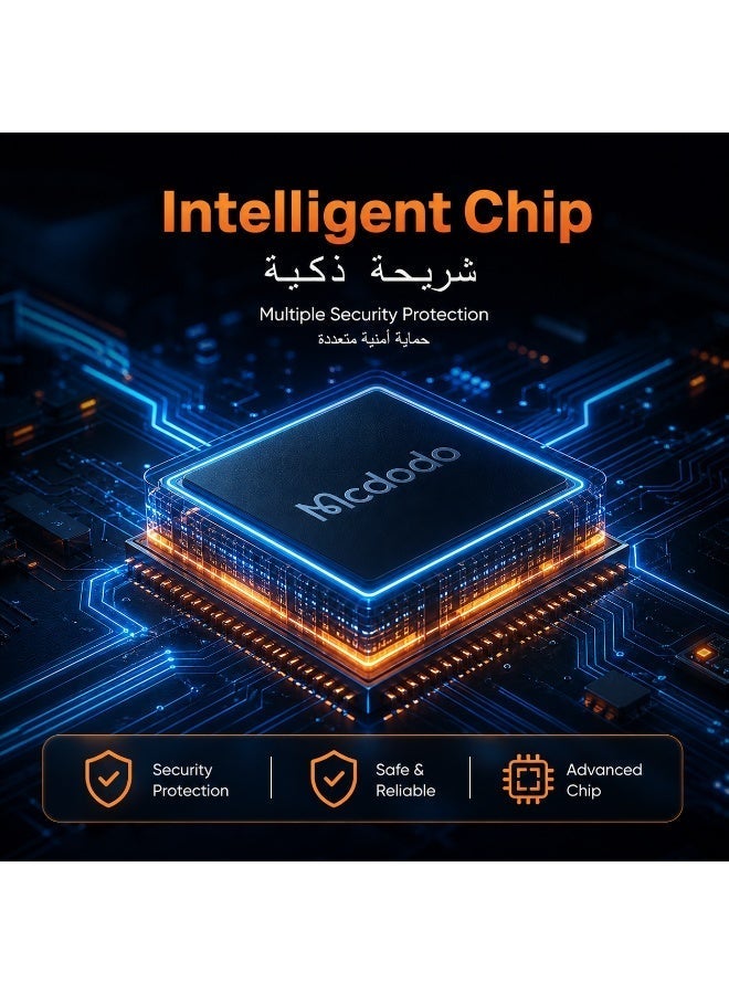 مكدودو شاحن سريع Mcdodo بقوة 33 واط بمنفذين (USB-C PD + USB-A) مع كابل تايب سي، قابس بريطاني - أسود - Image 4