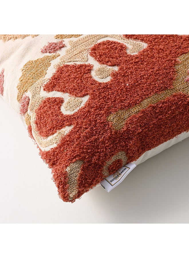 Boutique Blanche cotton embroidered cushion, multicolors - Image 2