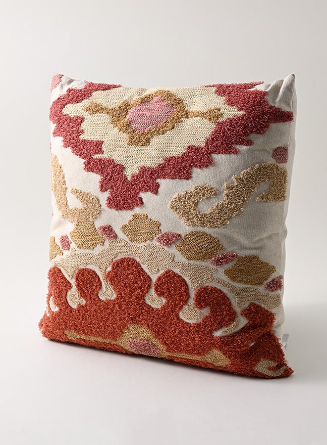 Boutique Blanche cotton embroidered cushion, multicolors - Image 1