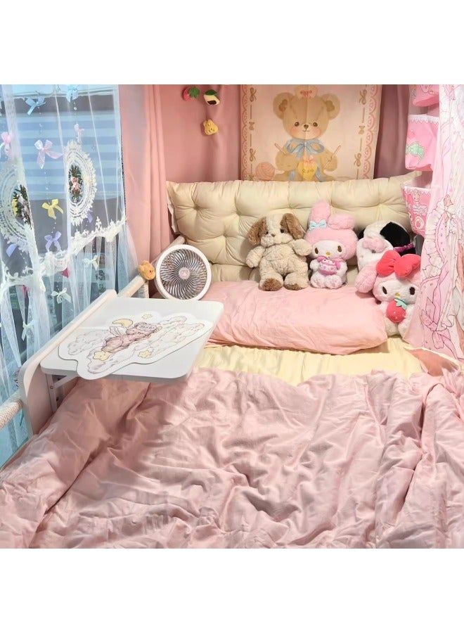 Dormitory Bed Table Side Rotatable Upper And Lower Bed Small Book Table Movable Folding Hanging Student Dormitory-Color:【white Small Size】 30*24*30cm Economical Model