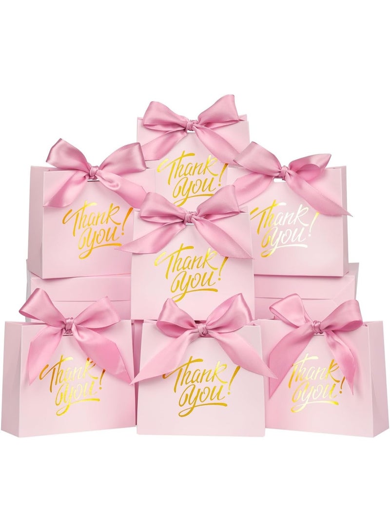 CUNUUDOOL 24pcs Gift Bags,12 x 4.5 x 10cm Mini Gift Bags with Ribbon, Baby Shower Favor Bags, Pink Thank You Bags, Party Favor Bags for Candy, Wedding, Bridal Showers, Birthday. - Image 1