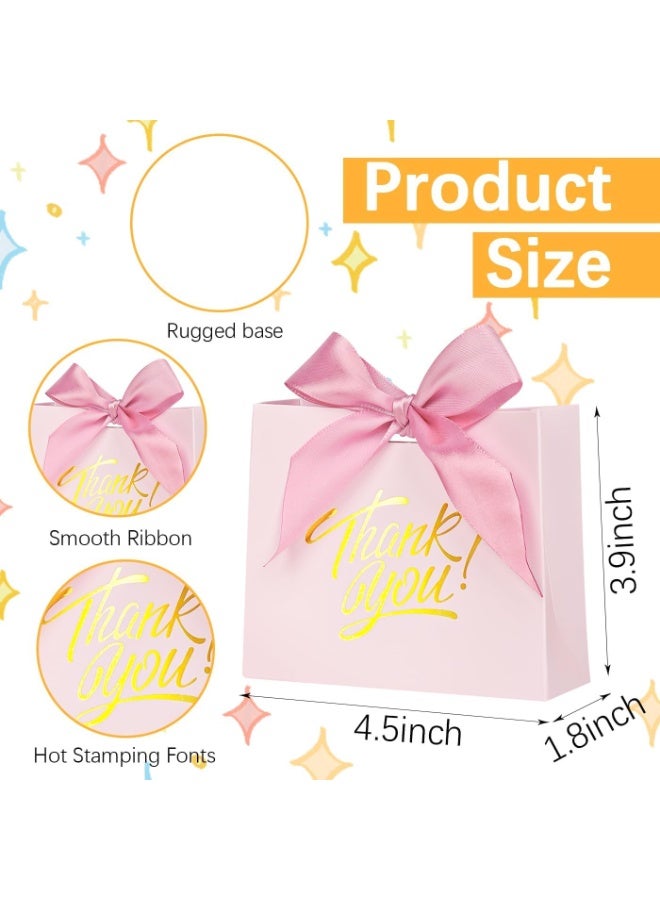 CUNUUDOOL 24pcs Gift Bags,12 x 4.5 x 10cm Mini Gift Bags with Ribbon, Baby Shower Favor Bags, Pink Thank You Bags, Party Favor Bags for Candy, Wedding, Bridal Showers, Birthday. - Image 2