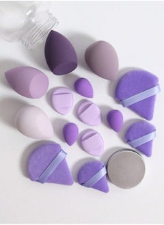 KHAJUL 14-Piece Makeup Sponge Set- Multi soft color Mini Makeup Sponge, Powder Puff Long Lasting Beauty Sponge Wet & Dry Use for Women (Purple)  - Image 4