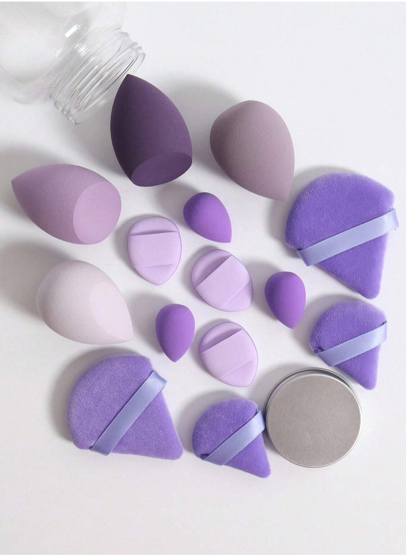 KHAJUL 14-Piece Makeup Sponge Set- Multi soft color Mini Makeup Sponge, Powder Puff Long Lasting Beauty Sponge Wet & Dry Use for Women (Purple)  - Image 4
