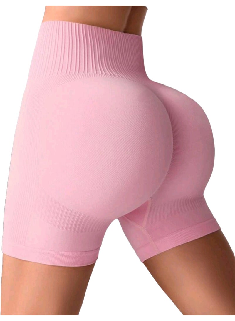 Sweet Cathy Biker Shorts Seamless High Waist Scrunch Butt Sports Tummy Control Butt Lift Stretchable Tights Waist Compression Fitness Gym for Women - Image 1