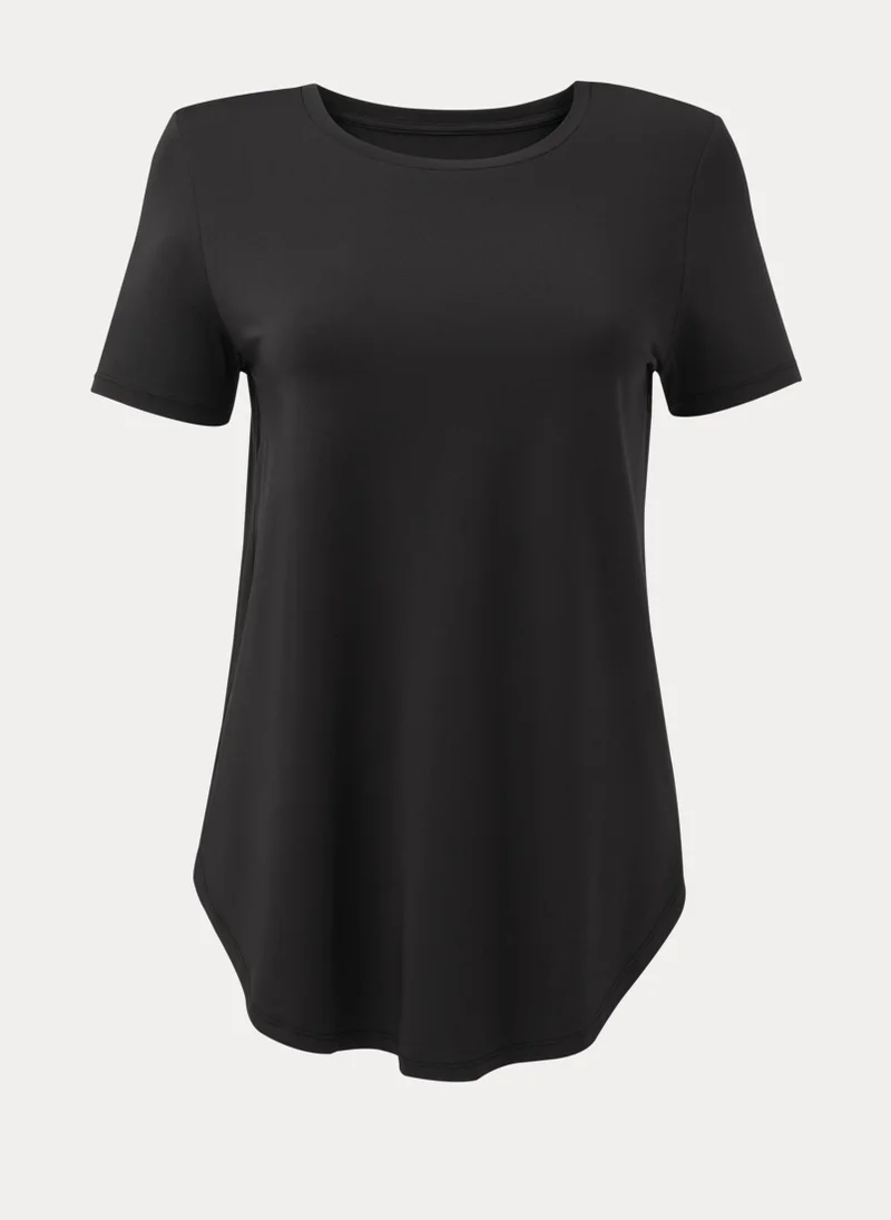 Matalan Souluxe Black Longline Sports T-Shirt