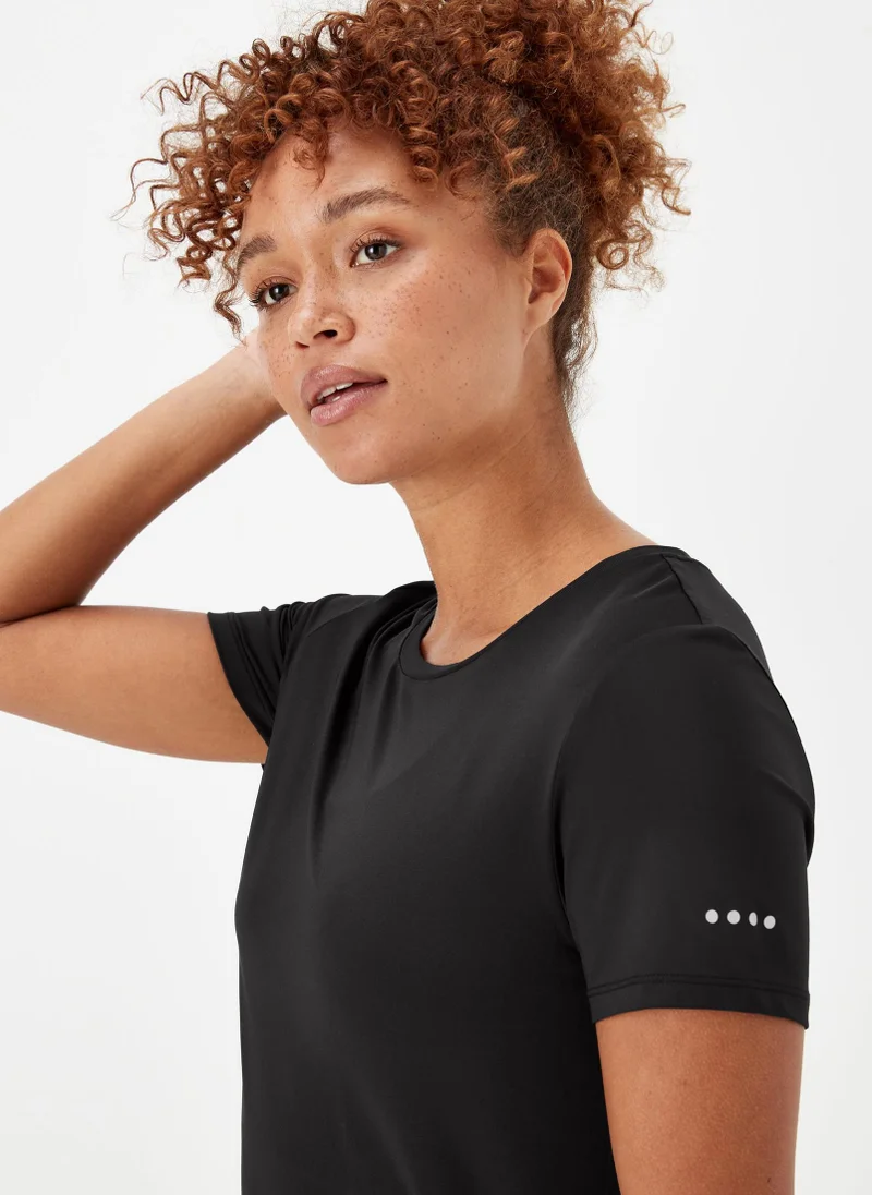 Matalan Souluxe Black Longline Sports T-Shirt