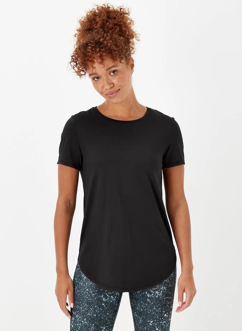 Matalan Souluxe Black Longline Sports T-Shirt