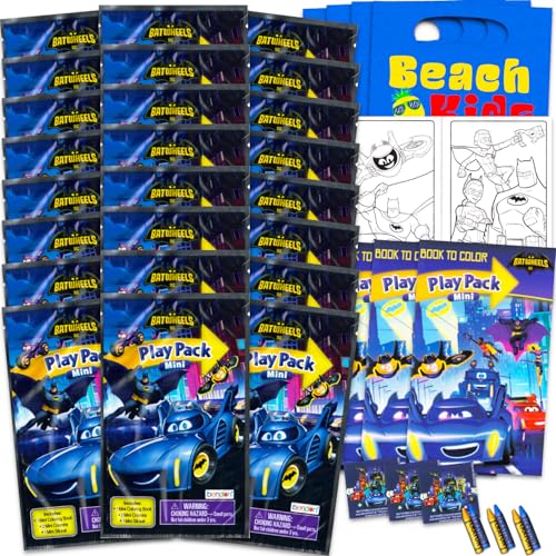 DC Comics Batwheels Mini Party Favors Set for Kids Bundle with 24 Batwheels Mini Activity Book Play Packs with Coloring Pages Stickers - Image 1