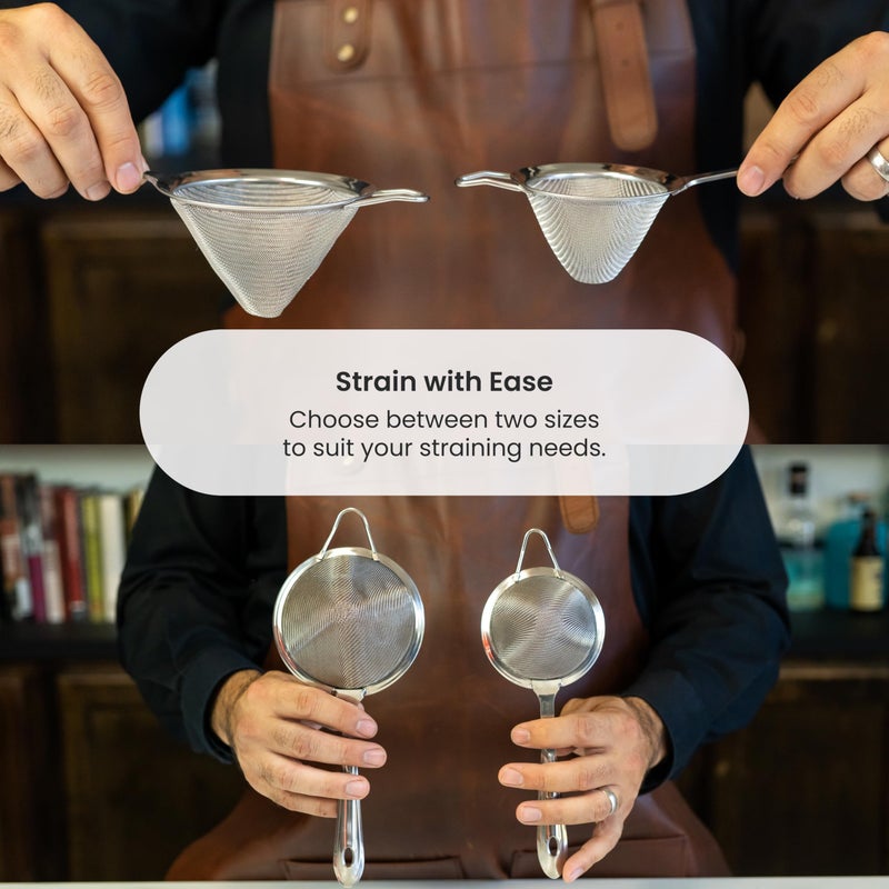A Bar Above منخل شيف بار أبارف المحترف، مقاوم للصدأ، من الفولاذ المقاوم للصدأ 304، مصفاة كوكتيل للبار المنزلي والمحترفين، رائعة للكوكتيلات، الشاي، الأعشاب، القهوة، والمشروبات - Image 5