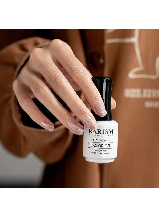 RARJSM Cat Eye Gel Nail Polish Purple Nude Gray Silver Glitter 15Ml 9D Cateye Galaxy Universal Shimmer Velvet Ice Gel Polish Single Bottle With Magnetic Stick Uv Led Curing Require Soak Off Home Salon - Image 2