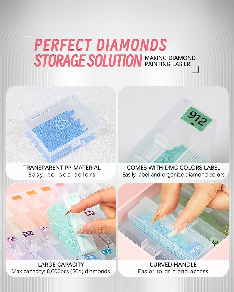 forever young Diamond Art Storage Containers Trays & Stand, 15 PCS Diamond Painting Trays with Lids for Adults & Hobbyists, 2-in-1 Organizer for Bead Sorting & Organized Workspace (Boxed Set) - Image 4