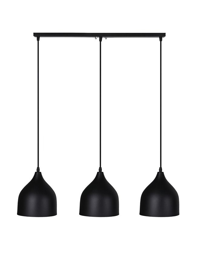 El Rawda Lighting Naomi Triple Ceiling Lamp | modern decorative LED E27 pendant light ceiling lamp hanging | suitable for any room | Color: Black | Size: 70x70 cm - Image 1
