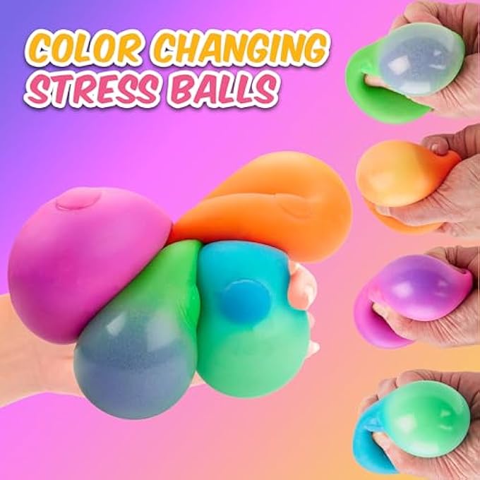 Playbees Sensory Bounce Ball - 4 Pack - 2 Inch - Stress Reliever, Fidget Toys - Assorted Colorful Bouncy Balls for Kids and Adults - Party Favors, Bag Stuffers - Relaxation, Stress Relief, Fun Play - Image 5