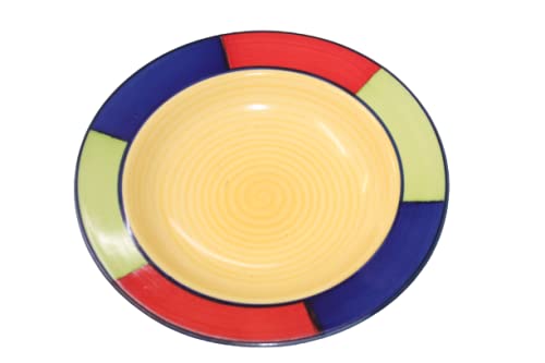 VolCraft VolCraft CeramicStoneware Serving Round Deep Pasta Soup Gravy Plate Size9 Inches MultiColor 2 Pcs  - Image 2