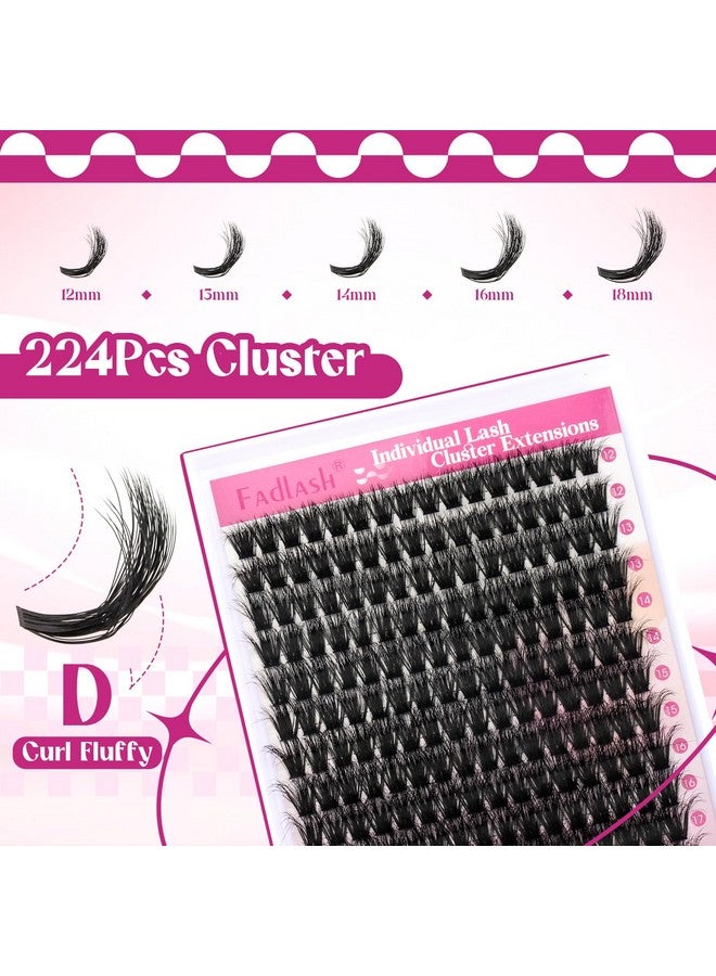 FADLASH Lash Clusters 100D Fluffy Eyelash Clusters 12-18mm Individual Lashes Cluster Eyelash Extensions 3D Effect Wispy Thick Lash Extension Clusters (100D-0.07-D, 12-18mm) - Image 3