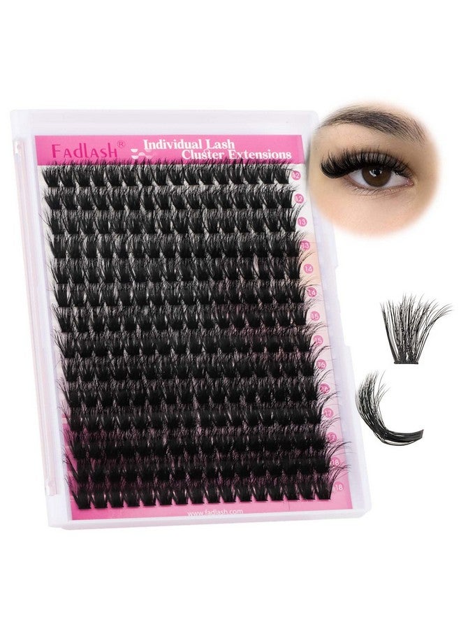 FADLASH Lash Clusters 100D Fluffy Eyelash Clusters 12-18mm Individual Lashes Cluster Eyelash Extensions 3D Effect Wispy Thick Lash Extension Clusters (100D-0.07-D, 12-18mm) - Image 1