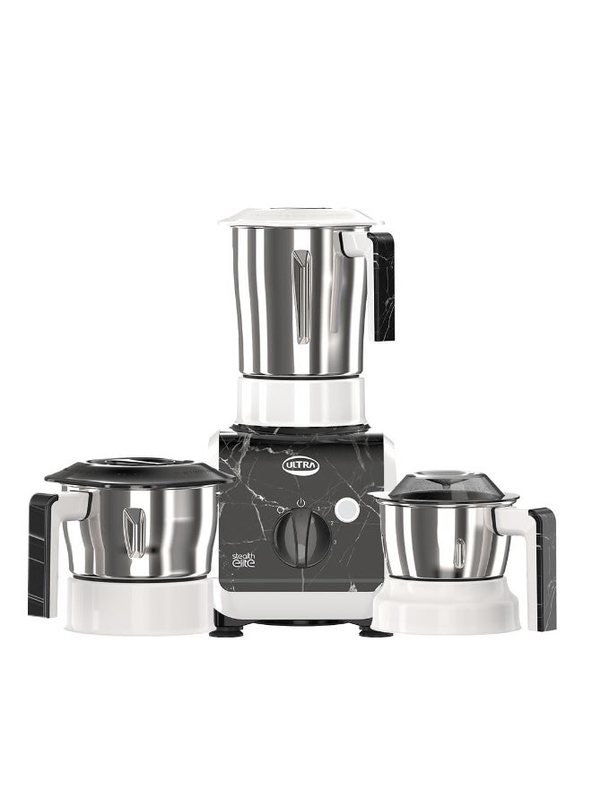 ULTRA Stealth Elite Mixergrinder 750W AISI304 Food Grade SS Jars &Blades Serrated Stainless Steel Blades ABS Body 3Jars Small (0.5L) Medium (0.8L) Large (1.5L) 5 Year Motor Warranty (Granite Black) - Image 1