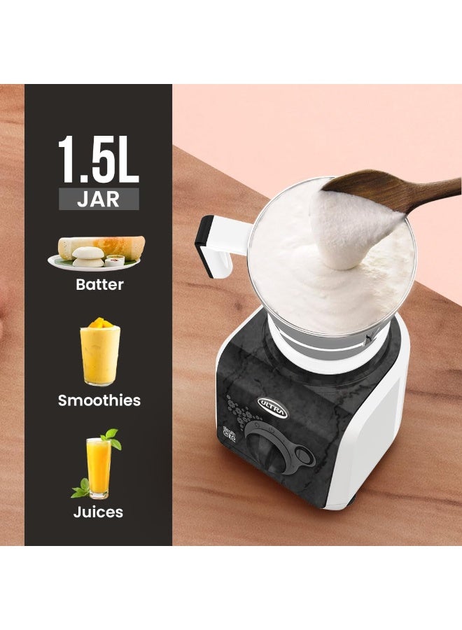 ULTRA Stealth Elite Mixergrinder 750W AISI304 Food Grade SS Jars &Blades Serrated Stainless Steel Blades ABS Body 3Jars Small (0.5L) Medium (0.8L) Large (1.5L) 5 Year Motor Warranty (Granite Black) - Image 3