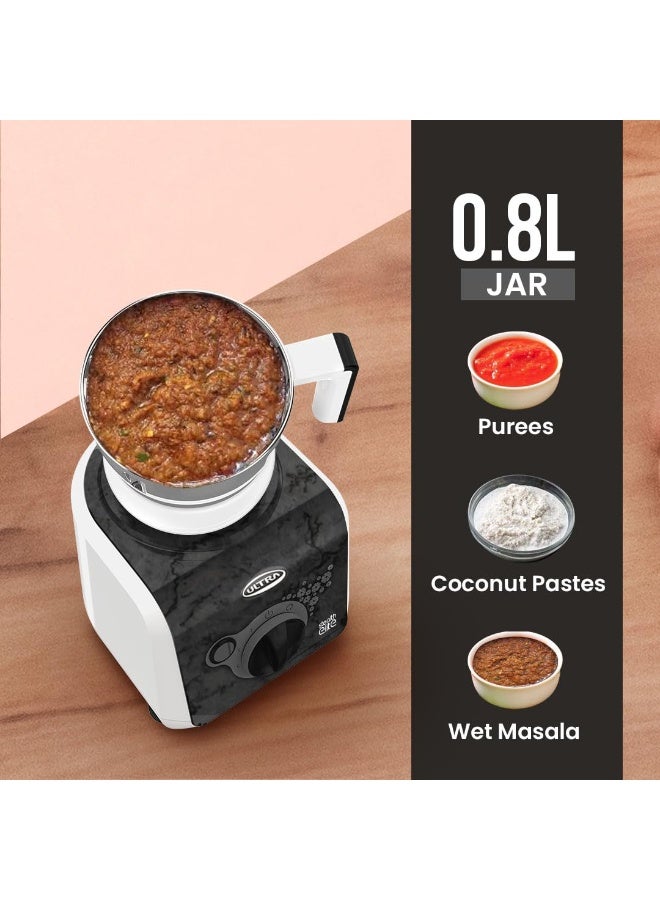 ULTRA Stealth Elite Mixergrinder 750W AISI304 Food Grade SS Jars &Blades Serrated Stainless Steel Blades ABS Body 3Jars Small (0.5L) Medium (0.8L) Large (1.5L) 5 Year Motor Warranty (Granite Black) - Image 5