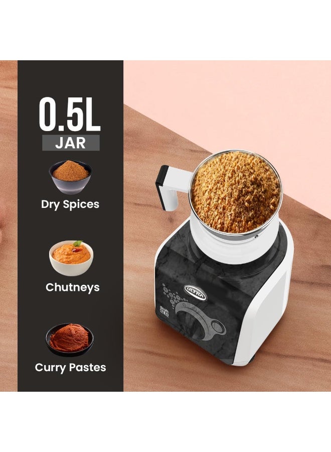 ULTRA Stealth Elite Mixergrinder 750W AISI304 Food Grade SS Jars &Blades Serrated Stainless Steel Blades ABS Body 3Jars Small (0.5L) Medium (0.8L) Large (1.5L) 5 Year Motor Warranty (Granite Black) - Image 2