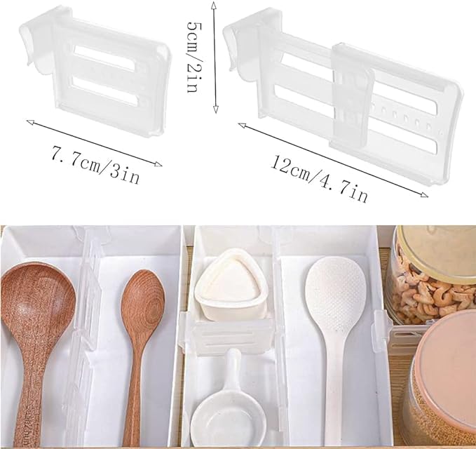 GNOLY GNOLY Refrigerator Telescopic Expandable Partition Clip Internal Drawer Shelf Divider Clip Expandable Fridge Drawers Storage Partition Clips Storage Organizer - Image 3