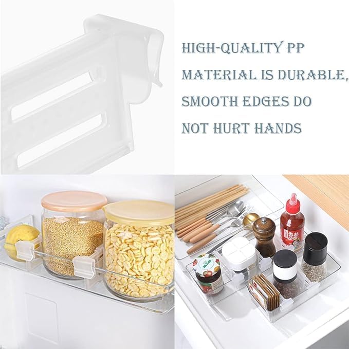 GNOLY GNOLY Refrigerator Telescopic Expandable Partition Clip Internal Drawer Shelf Divider Clip Expandable Fridge Drawers Storage Partition Clips Storage Organizer - Image 4
