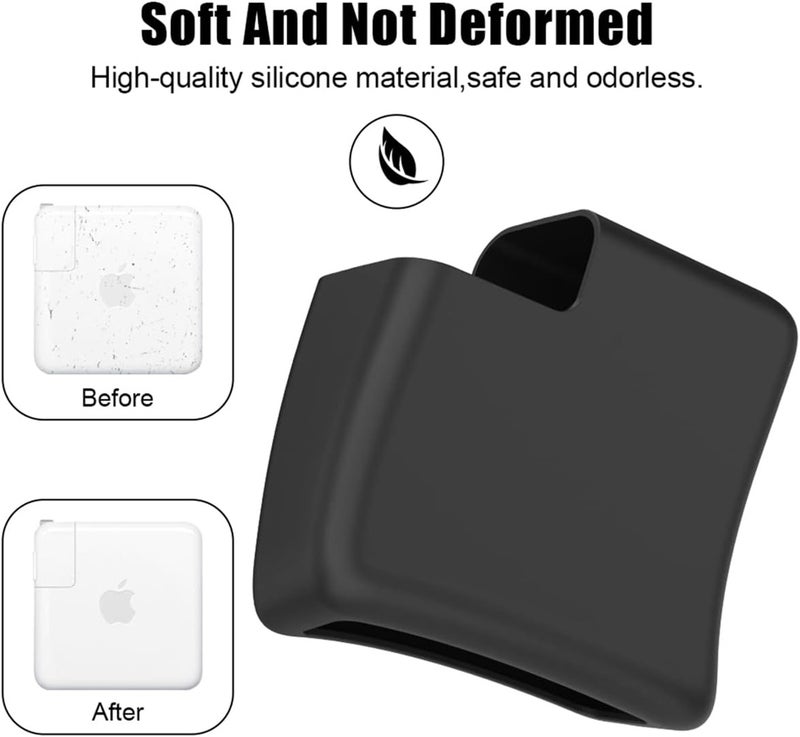 SJet Soft Silicone Charger Case Cover for 2022~2025+ MacBook Air 13.6 Inch (Model: M4 A3240/A2681), 2018+ Air 13.3 Inch (Model: A1932/A2337/A2179) and Pro 12 Inch A1534, for 29W/30W/35W Charger (Black) - Image 5