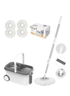 Cordova Spin floor mop with wheels set for professional home floor cleaning with 4 washable pads  - Image 1