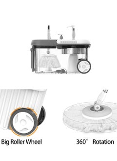 Cordova Spin floor mop with wheels set for professional home floor cleaning with 4 washable pads  - Image 5