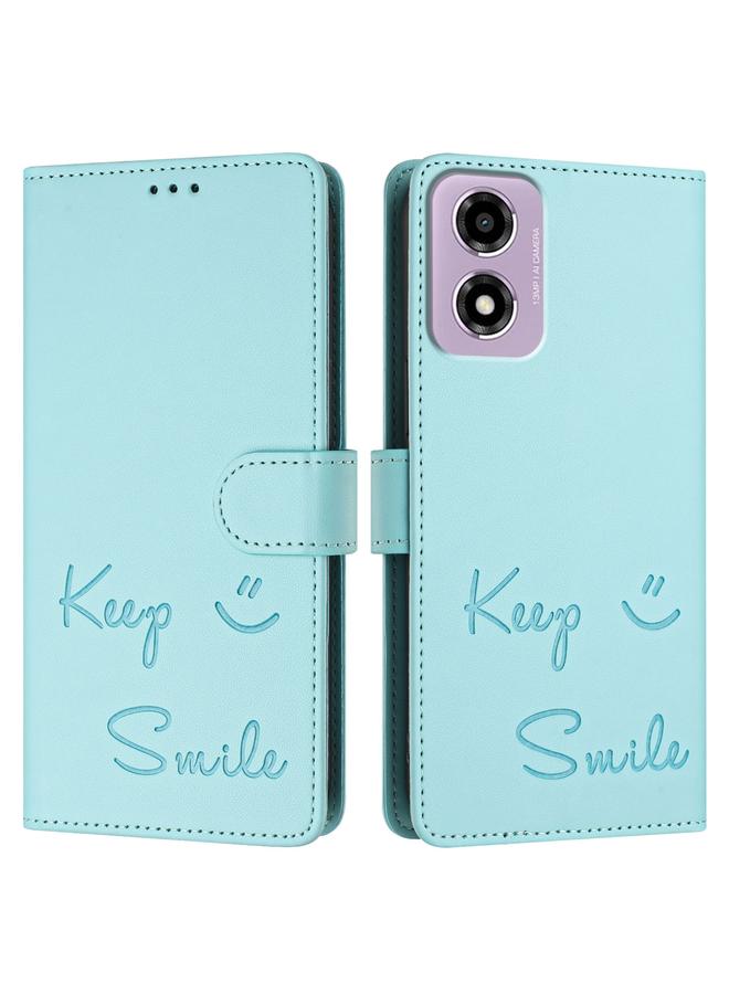 إيروريكس جراب لهاتف موتورولا موتو E14 مصنوع من الجلد بنقش مبتسم بتقنية RFID - Image 3