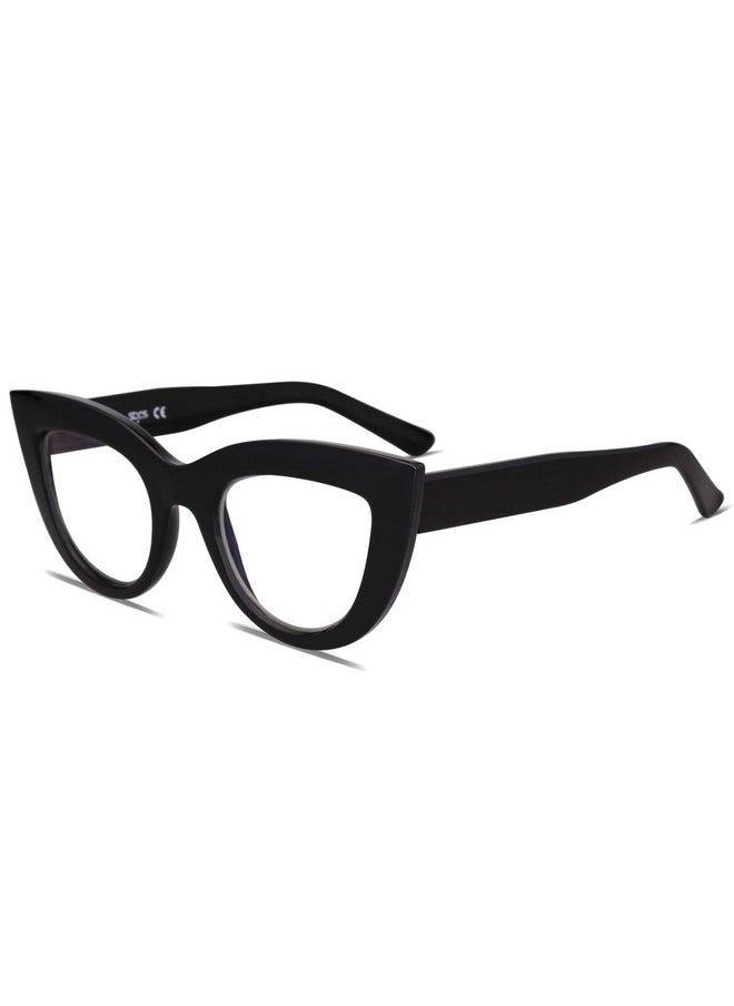 Sojos Blue Light Blocking Glasses Retro Vintage Cateye Eyeglasses For Women Plastic Frame Hipster Party Sj5025 With Black Frame/Anti-Blue Light Lens  - Image 1