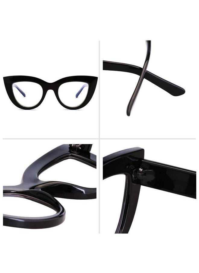 Sojos Blue Light Blocking Glasses Retro Vintage Cateye Eyeglasses For Women Plastic Frame Hipster Party Sj5025 With Black Frame/Anti-Blue Light Lens  - Image 5