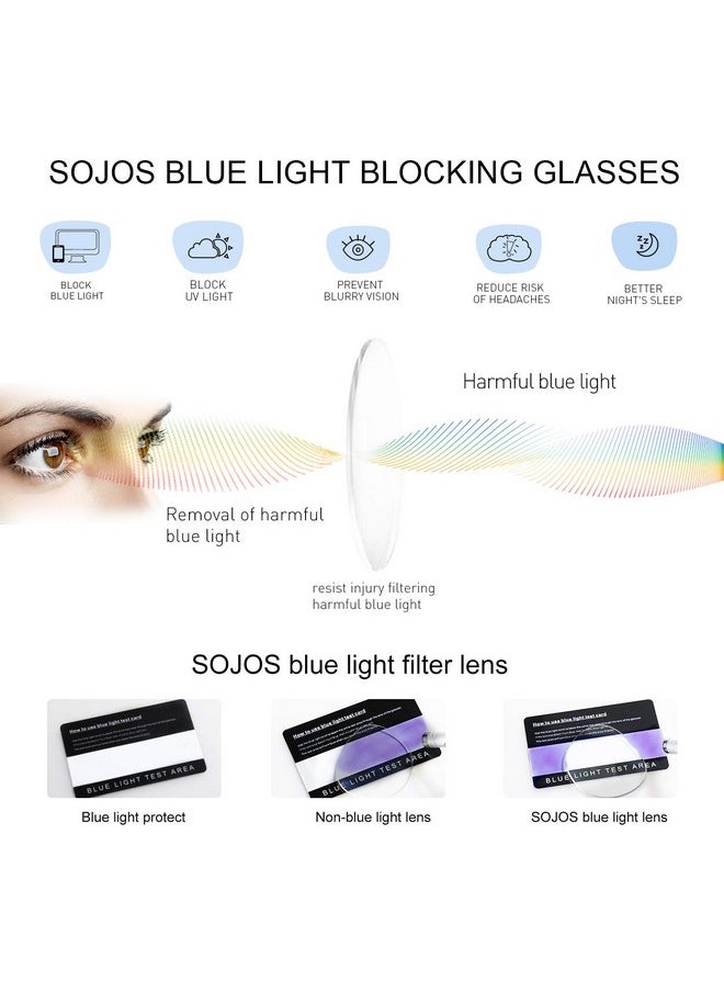 Sojos Blue Light Blocking Glasses Retro Vintage Cateye Eyeglasses For Women Plastic Frame Hipster Party Sj5025 With Black Frame/Anti-Blue Light Lens  - Image 4