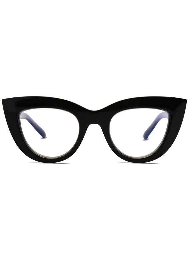 Sojos Blue Light Blocking Glasses Retro Vintage Cateye Eyeglasses For Women Plastic Frame Hipster Party Sj5025 With Black Frame/Anti-Blue Light Lens  - Image 2