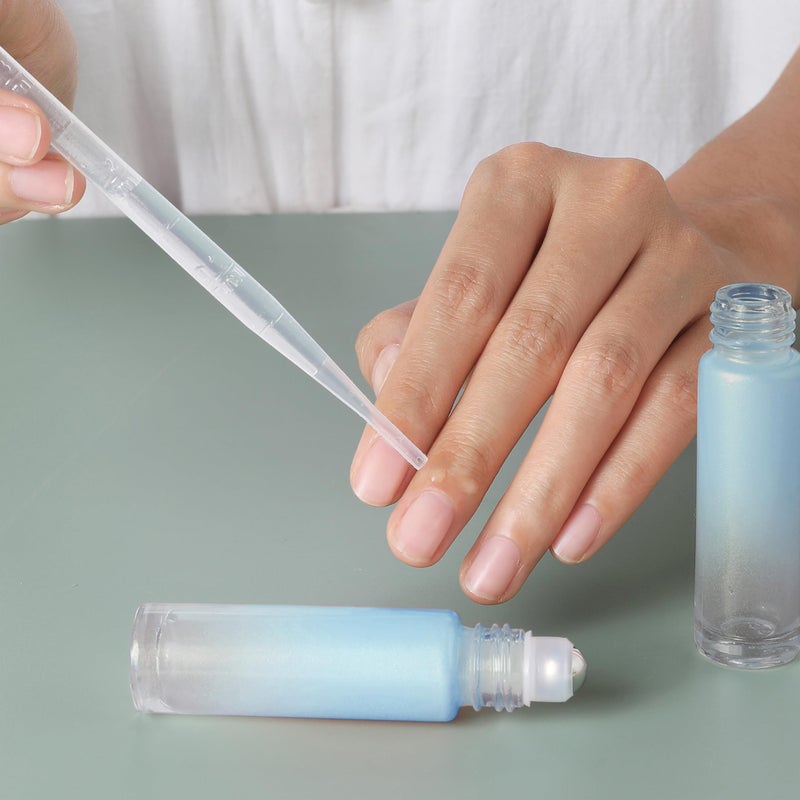 Sesense Essential Oil Roller Bottles  10Ml Thick Glass Perfume Roller Bottles With Funnel Opener And Dropper Colored Glass Empty Bottles With Stainless Steel Roller Balls (Blue  4 Pack) - Image 3