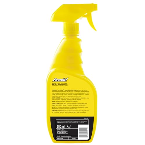 Formula 1 Dry Clean Carpet & Upholstery Cleaner - Stain Remover Spray for Car Seats & Floor Mats, Odor Eliminator for Interior Detailing, 23 oz. - Image 2