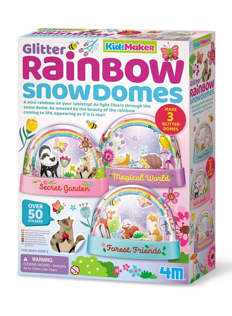 4M كيدز ميكر كرات الثلج الملونة اللامعة – مجموعة حرف يدوية للأطفال من عمر 5 سنوات فما فوق | اصنع وزين 2 كرة ماء غريبة مع اللمعان والملصقات | نشاط فني إبداعي هدية للبنات والأولاد | 00-04795 - Image 1