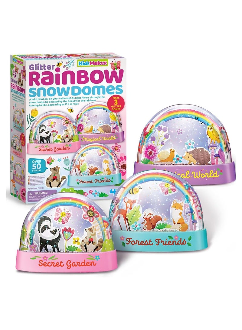 4M كيدز ميكر كرات الثلج الملونة اللامعة – مجموعة حرف يدوية للأطفال من عمر 5 سنوات فما فوق | اصنع وزين 2 كرة ماء غريبة مع اللمعان والملصقات | نشاط فني إبداعي هدية للبنات والأولاد | 00-04795 - Image 2