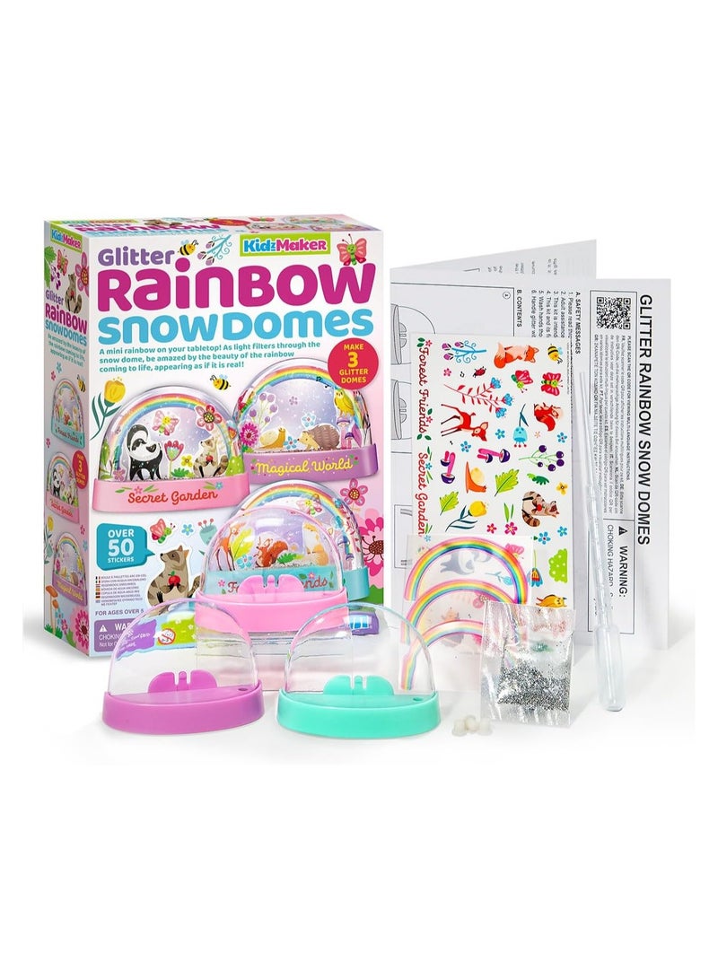 4M كيدز ميكر كرات الثلج الملونة اللامعة – مجموعة حرف يدوية للأطفال من عمر 5 سنوات فما فوق | اصنع وزين 2 كرة ماء غريبة مع اللمعان والملصقات | نشاط فني إبداعي هدية للبنات والأولاد | 00-04795 - Image 3