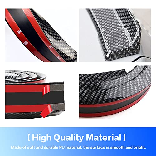 Banseko Car Trunk Spoiler Roof Lip Kit,3D PU Rear Trunk Lip or Roof Spoiler Sticker Bar with Carbon Fiber Pattern,Car Rear Spoiler Exterior Rear Spoiler Kit, Punch-Free Installation for Most Cars (Carbon) - Image 3