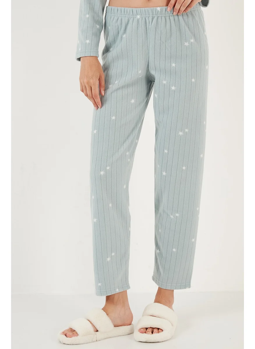 Lela Regular Fit Shirt Collar Front Buttoned Polar Fleece Pajama Set Women's Pajama Set 6571009W4