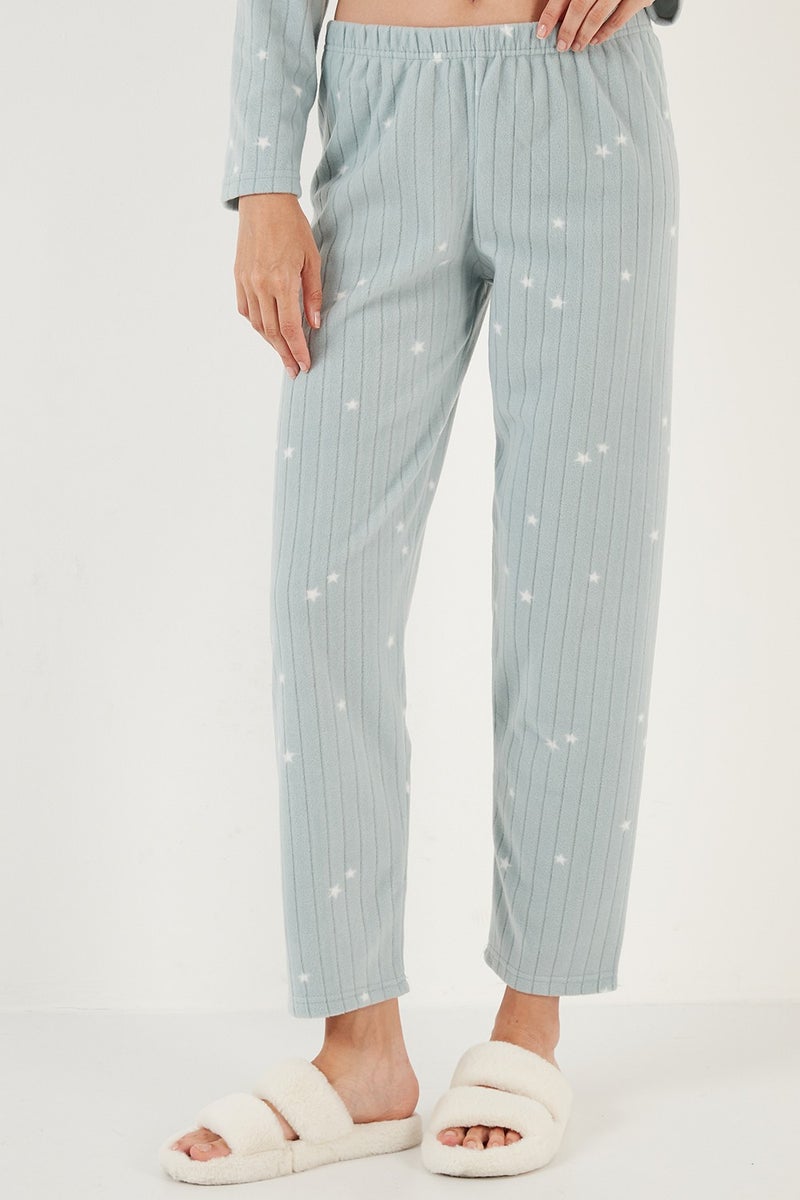 Lela Regular Fit Shirt Collar Front Buttoned Polar Fleece Pajama Set Women's Pajama Set 6571009W4  - Image 4
